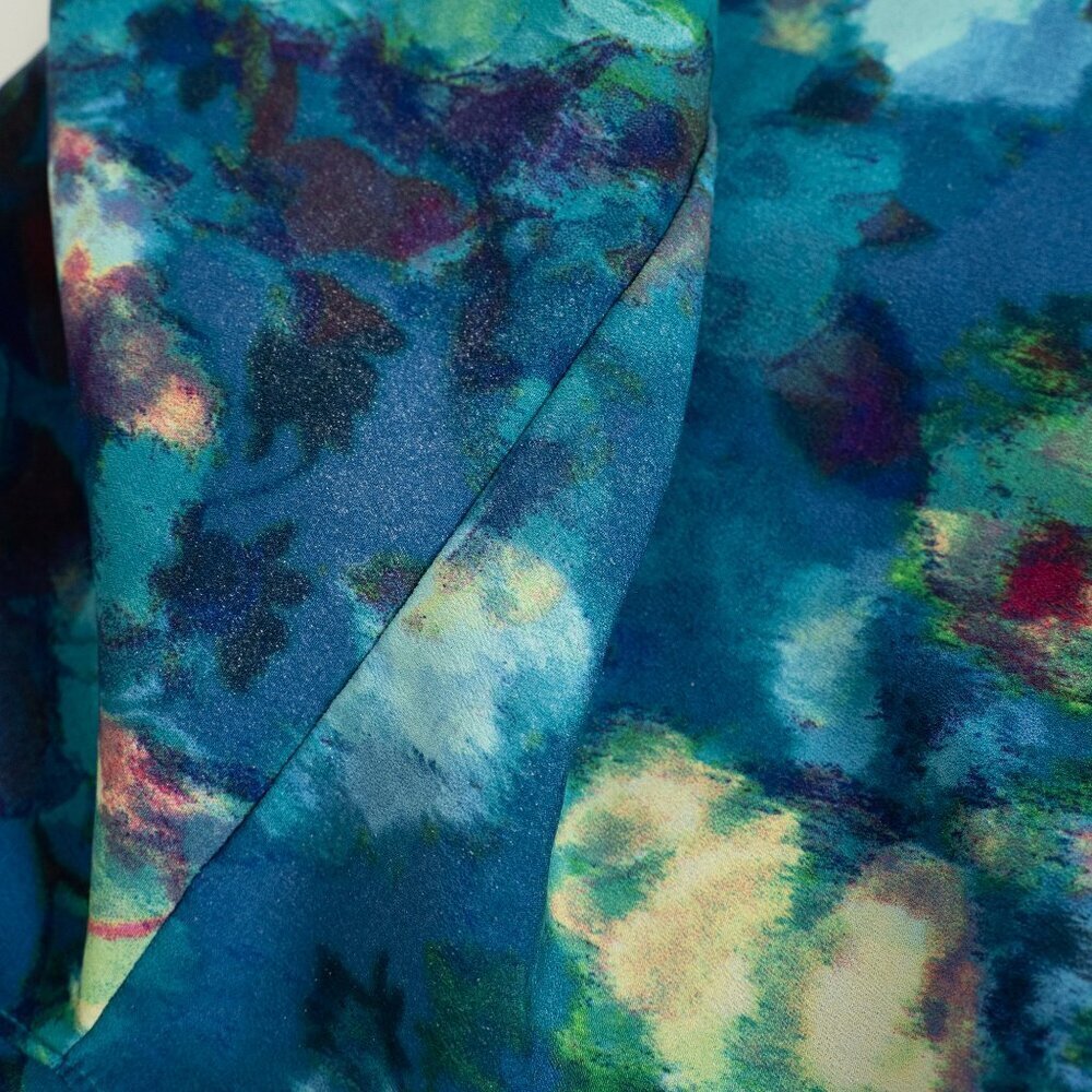 Smash + Tess Kimono Robe Crepe Kimonette Duster Blue Print Floral - Picture 15 of 16